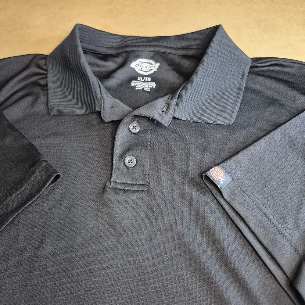 Dickies Men's Black Performance Fabric Polo Shirt